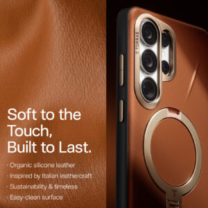 Torras Ostand Q3 VegSkin, amber brown - Samsung Galaxy S26 Ultra - Image 2