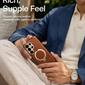 Torras Ostand Q3 VegSkin, amber brown - Samsung Galaxy S26 Ultra - Image 9