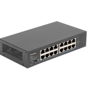 Lanberg RSGE-16 tinklo komutatorius Ne-valdomas Gigabit Ethernet (10/100/1000) 1U Juoda