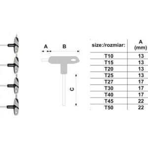 YATO TORX RAKTAS SU RANKENA 9vnt. T10-T50, SU SKYLE. - Image 1