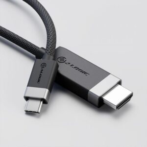 ALOGIC FUCHD2-SGR vaizdo kabelio adapteris 2 m HDMI A tipo (standartinis) C tipo USB Pilka - Image 2