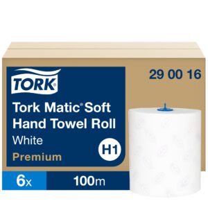 Popieriniai rankšluosčiai Tork Premium Matic Soft H1 (290016), 2 sluoksniai, baltos spalvos, 100m, 408 lapeliai - Image 2