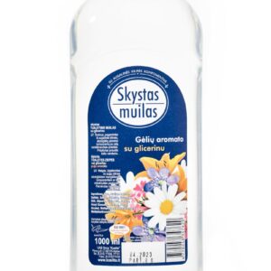 Skystas muilas su glicerinu, be dažiklių su kamšteliu, gėlių aromato, 1l