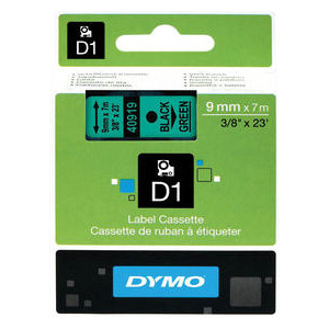 Juostelė DYMO 9mm juoda/žalia