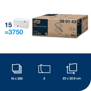 Servetėlės Tork Singlefold Advanced H3 (290143), 2 sluoksniai, baltos spalvos, 250 lapelių - Image 2