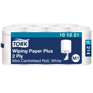 Popieriniai rankšluosčiai Tork Wiper Plus Mini Centerfeed M1 (101221), 2 sluoksniai, baltos spalvos, 75 m, 214 lapelių - Image 2