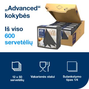 Servetėlės Tork LinStyle (478727), vakarienės, 1 sluoksnis, 50vnt.,kakavinės spalvos - Image 2