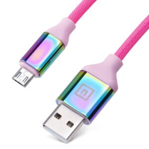 Laidas REAL-EL Premium USB A - Micro USB Rainbow 1m, vaivorykštės spalvos - Image 4