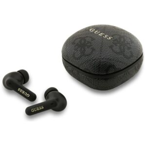 Guess PU 4G Metal Logo ENC TWS belaidės ausinės juodos spalvos