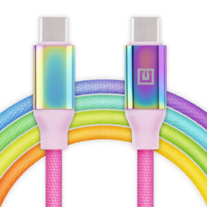 Laidas REAL-EL Premium USB Type-C - Type-C Rainbow 1m, vaivorykštės spalvos