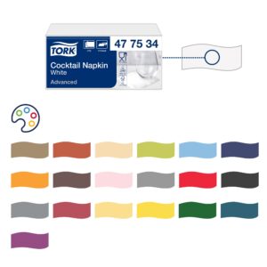 Servetėlės Tork (477534), kokteilių servetėlės, 2 sluoksniai, 200vnt., baltos spalvos - Image 4