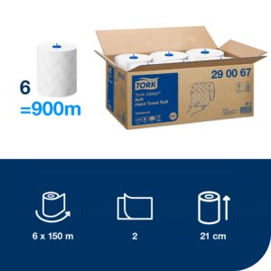 Popieriniai rankšluosčiai Tork Matic Soft Advanced H1 (290067), 2 sluoksniai, baltos spalvos, 150m, 612 lapelių - Image 3