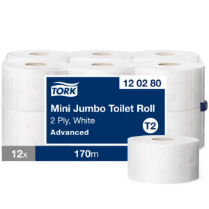 Tualetinis popierius Tork Advanced Jumbo Mini T2, 120280, 2 sluoksniai, 170m, 850 lapelių, baltos spalvos, 1vnt - Image 8