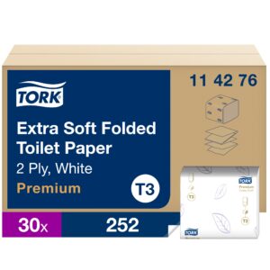 Tualetinis popierius Tork Extra Soft Folded T3, 114276, 2 sluoksniai, 252 lapeliai, baltos spalvos, 1vnt - Image 2
