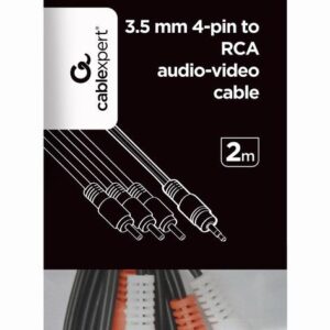 CABLE AUDIO 3.5MM 4PIN TO 3RCA/AV 2M CCA-4P2R-2M GEMBIRD - Image 1