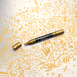 Akrilinis žymeklis Faber-Castell Multimark SP, auksinė spalva 250 - Image 5