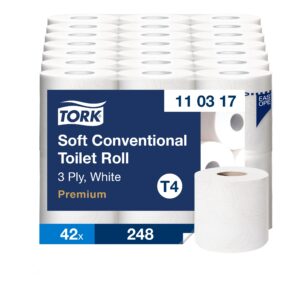 Tualetinis popierius Tork Premium Extra Soft T4 (110317), baltos spalvos, 3 sluoksniai, 35 m, 248 lapeliai, 6 rulonai - Image 2