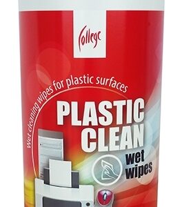Servetėlės plastikinių paviršių valymui College, 100 drėgnų servetėlių plastikinėje dėžutėje