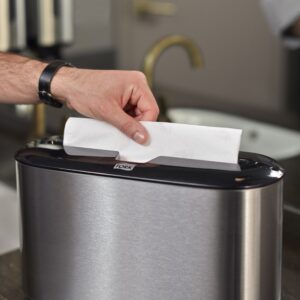 Laikiklis servetėlėms Tork Xpress Counter Top Multifold H2 (460005), stalinis, nerudijančio plieno/juodos spalvos, plieninis - Image 6