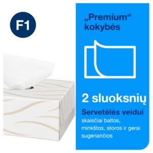 Servetėlės veidui Tork Premium Facial F1 (140280), 2 sluoksniai, baltos spalvos, 100 vnt, dėžutėje - Image 3