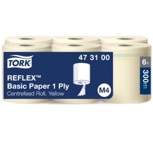 Popieriniai rankšluosčiai Tork Reflex Basic M4 (473100), 1 sluoksnis, gelsvos spalvos, 300 m, 857 lapeliai - Image 2