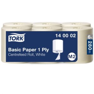 Popieriniai rankšluosčiai Tork Wiper Basic Centerfeed M2 (140002,) 1 sluoksnis, baltos spalvos, 280 m - Image 2