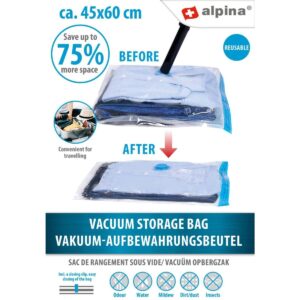 VAKUUMINIS MAIŠAS DRABUŽIŲ, PATALYNĖS LAIKYMUI 45x60CM ALPINA 471846 - Image 9