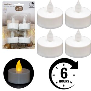 ZESTAW 4 ŚWIECZEK TEA LIGHT LED TIMER BIAŁY 840964