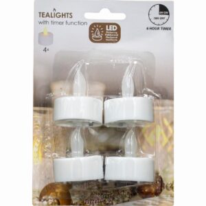 ZESTAW 4 ŚWIECZEK TEA LIGHT LED TIMER BIAŁY 840964 - Image 5