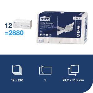 Servetėlės Tork Multifold Advanced Soft H2 (120455), 2 sluoksniai, baltos spalvos, 240 lapelių - Image 2