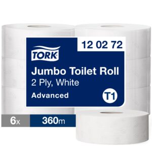 Tualetinis popierius Tork Advanced Jumbo T1, 120272, 2 sluoksniai, 360m, 1800 lapelių, baltos spalvos, 1vnt