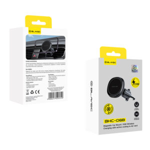 Blavec automobilinis telefono laikiklis BHC-06B 15W magnetinis su belaidžiu įkrovimu ir aktyviu aušinimu (BHC06B-MAVIB) juodos spalvos - Image 7