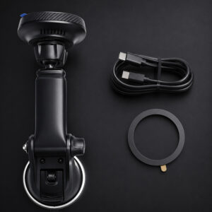 Blavec automobilinis telefono laikiklis BHC-06A 15W magnetinis su belaidžiu įkrovimu ir aktyviu aušinimu BHC06A-MWIB) juodos spalvos - Image 7