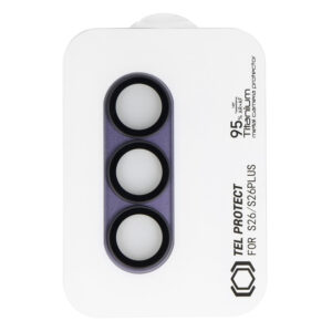 Grūdintas stiklas Tel Protect 95% AR+AF Full Metal Camera Protector į aparat skirtas Samsung Galaxy S26/S26 Plus violetinė (island) - Image 2