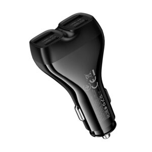 Borofone automobilinis įkroviklis BZ35 Leader - 2 x Typ C + 2 x USB - PD 30W juodos spalvos - Image 5