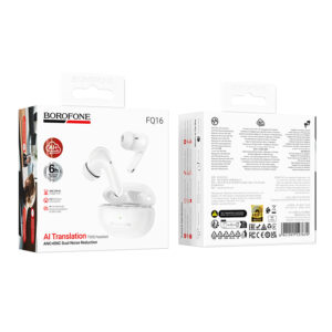 Borofone ausinės Bluetooth TWS FQ16 Star ANC+ENC smart AI baltos spalvos - Image 5