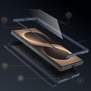 Benks Dėklas Magnetic Armor Grid Pro Grand Combo (C.K.FL.SA.BE.C051) skirtas Samsung Galaxy Z Fold 8 Ultra mėlynos spalvos - Image 7
