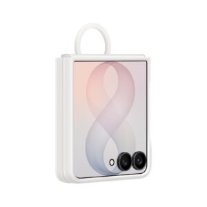 EF-EF776CWE Samsung Silicone Magnetic Cover with Ring for Galaxy Z Flip 8 baltos spalvos