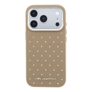 Karl Lagerfeld PU Perforated Gold Dots MagSafe dėklas skirtas Apple iPhone 17 Pro Max Beige - Image 2