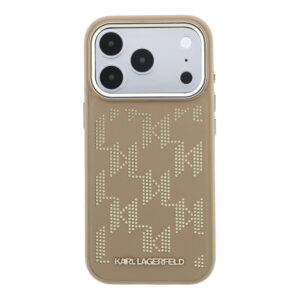 Karl Lagerfeld PU Perforated Monogram MagSafe dėklas skirtas Apple iPhone 17 Pro Max Beige - Image 2