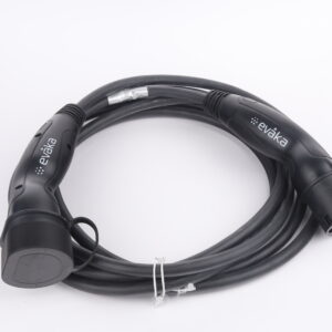 Evaka EV Charging Cable Type 2-Type 2, 22 kW, 32 A, 5 x 6 mm2, 1 x 0.5 mm2, 7 m | ITGAM3872 | Black
