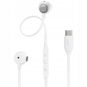 JBL Tune 305 ausienės, USB-C jungtis, Baltos spalvos