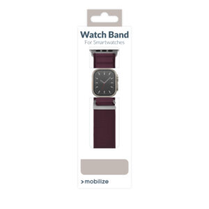 Mobilize Nylon Watch Band - Alpine - Titanium Connector - for Apple 38/40/41mm - Bordeaux - Image 2