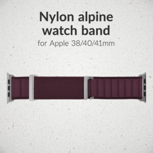 Mobilize Nylon Watch Band - Alpine - Titanium Connector - for Apple 38/40/41mm - Bordeaux - Image 4