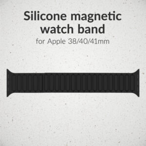 Mobilize Silicon Watch Band - Magnetic - for Apple 38/40/41mm - Black - Image 2