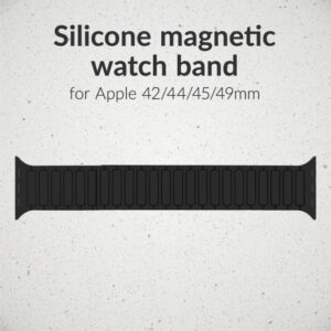 Mobilize Silicon Watch Band - Magnetic - for Apple 42/44/45/49mm - Black - Image 4