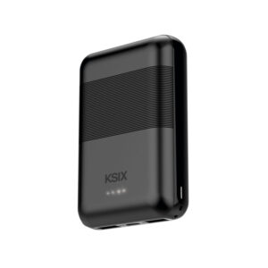 Ksix Powebank Mini 10000mAh 10W+cable USB-A USB-C Black - Image 2