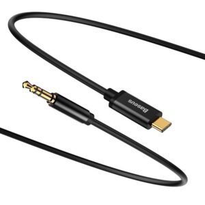 USB-C ir 3,5 mm mini lizdo garso kabelis Baseus Yiven 1,2 m (juodas) - Image 2