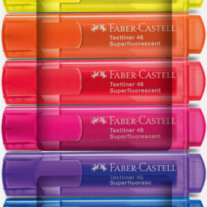Teksto žymeklių rinkinys Faber-Castell 46, labai ryškių spalvų, 8 spalvos