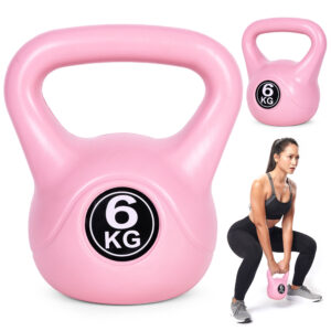 6 kg virdulio formos svarmuo (kettlebell) mankštai, hantelis, svorio kamuolys, fitneso svoris, rožinis, ModernHome